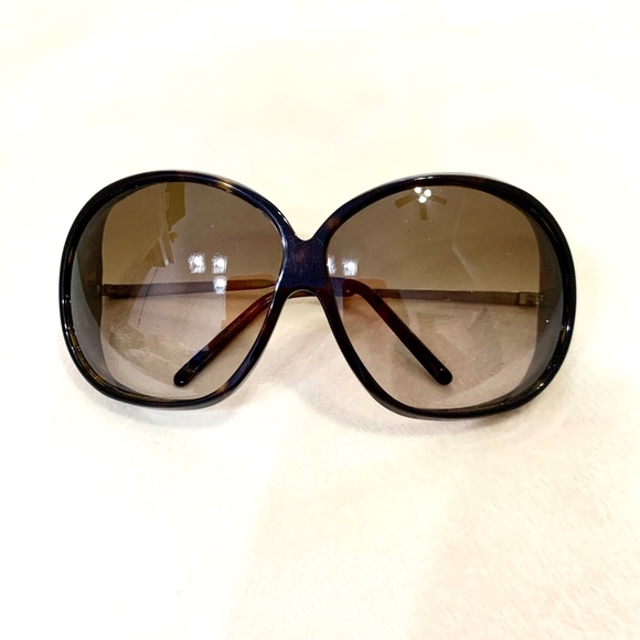 MARNI Vintage Dark Tortoiseshell Round Over Sized Brown Lens Sunglasses Case - Picture 2 of 11